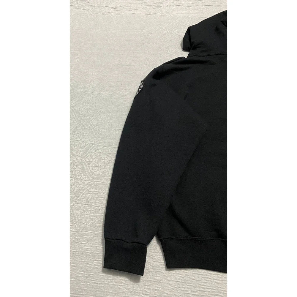 Madd Science Print Lab Graphic Hoodie Black Gas Mask Feather Logo Jerzees Mens M - Picture 6 of 9